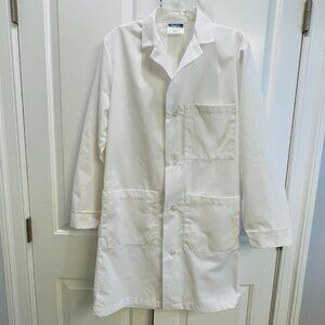 EUC Meta Medical/Lab Coat, White, 3 Pockets, Pleated, Style #1963 11, Size 34